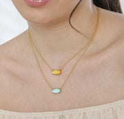 Blue Ocean Topaz Birthstone Necklace